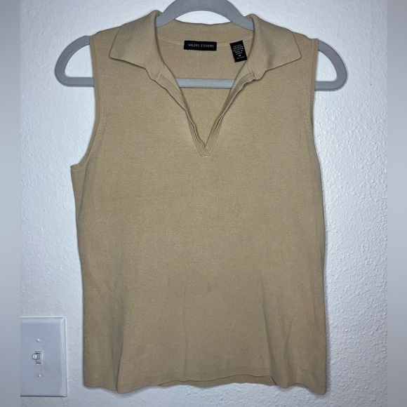 Valerie Stevens Tops - Valerie Stevens Silk Blend Sleeveless Polo Collar Knit Top – Size M